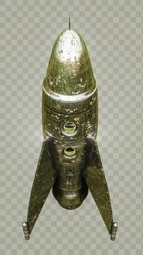 Space rocket isolated on transparent background Stock Illustration