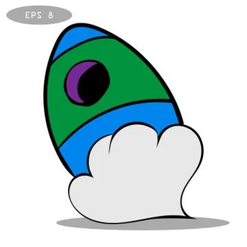 Space rocket isolated on white background Illustrazione stock