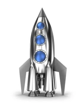 Space rocket isolated on white Stock Illustration
