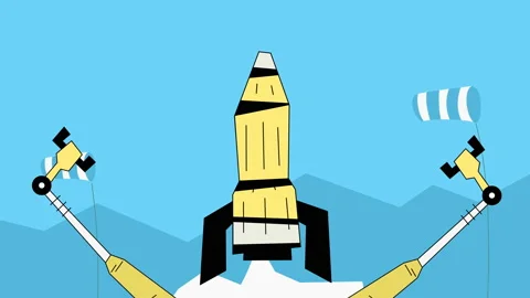 The Space Rocket Launch Animation Stock Footage 161747936