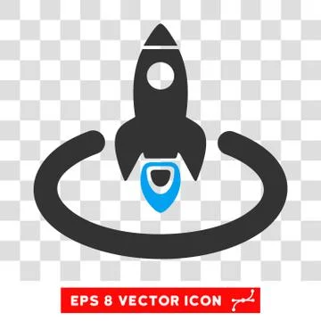 Space Rocket Launch Area Vector Eps Icon Stock Illustration