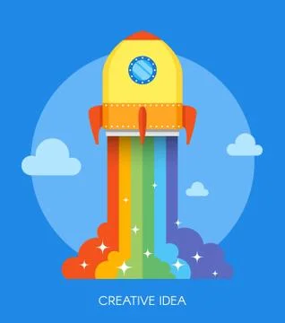 Space rocket launch concept. Vector illustration in flat style design. New Stock Illustration