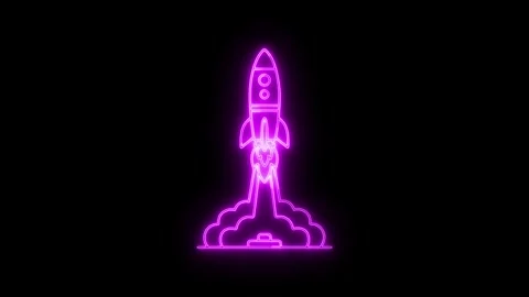 Space rocket launch icon Stock Footage 340569208