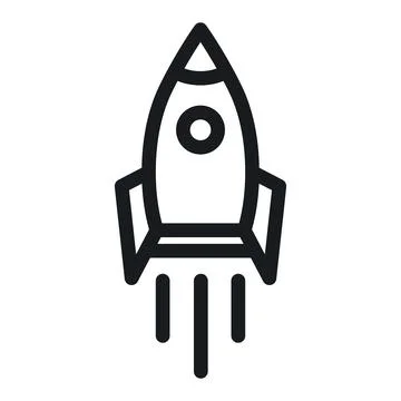 Space Rocket Launch Icon Ideal for Innovation and Technology Startups Stock Illustration