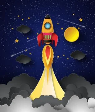 Space rocket launch. Stock Illustration