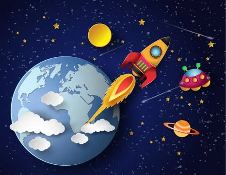 Space rocket launch. Stock Illustration