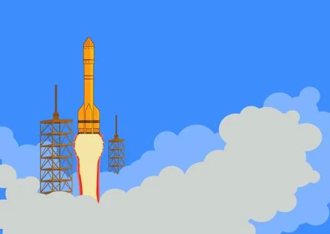Space Rocket Launch Stock Illustration
