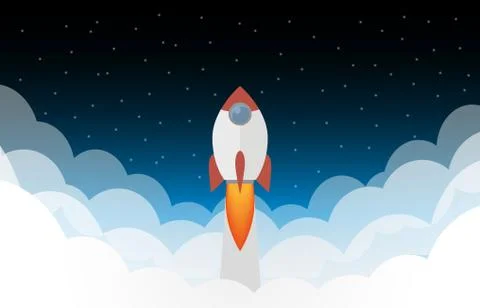 Space rocket launch Stock Illustration