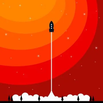 Space rocket launch Stock Illustration