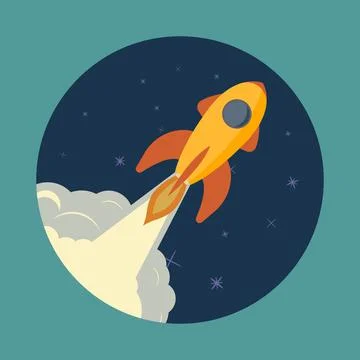 Space rocket launch Stock Illustration