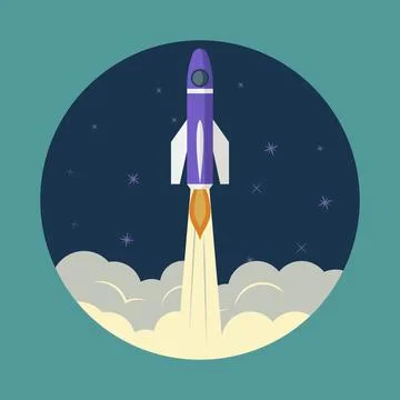 Space rocket launch Stock Illustration