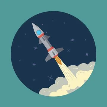 Space rocket launch Stock Illustration