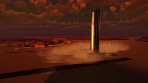 Space Rocket Launch o Mars Video stock 211807582