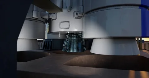 Space rocket at launch pad. 3d animation. Ariane 6 and Vulcan engine. Stock Footage 126292080