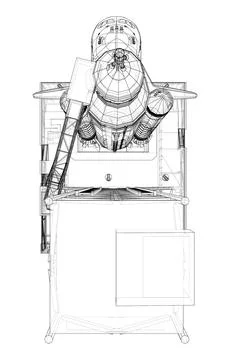 Space Rocket on launch pad Stock Illustration
