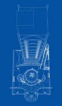 Space Rocket on launch pad. Vector rendering of 3d 스톡 일러스트
