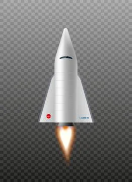 Space rocket launch, realistic vector isolated on transparent background. Space Stock Illustration