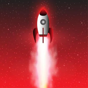 Space rocket launch, Rocket background, Vector illustration Stock Illustration