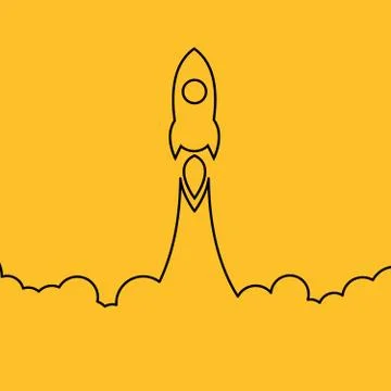 Space rocket launch. Start up concept flat style. Vector illustration. Stock Illustration