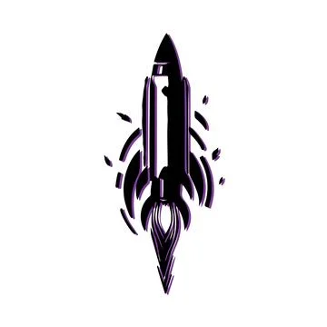 Space Rocket Launch Startup Icon. Concept of innovation, technology, and fu.. Stock Illustration