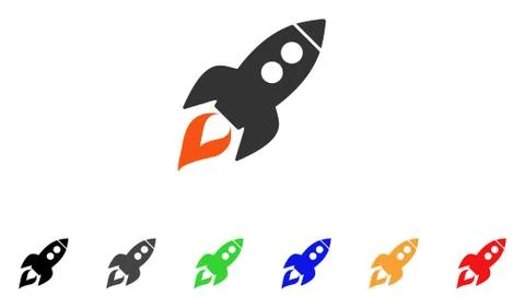 Space Rocket Launch Vector Icon Stock Illustration