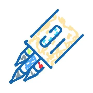 Space rocket launching into cosmic journey illustration Stock Illustration