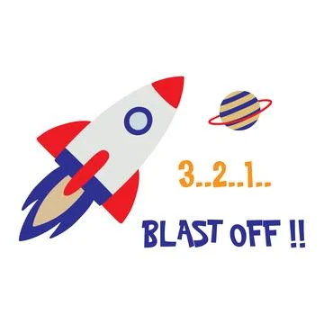 Space rocket launching countdown blast off concept 스톡 일러스트