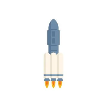 Space rocket launching up with fire and smoke Illustrazione stock