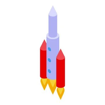 Space rocket launching, leaving earth for space exploration Stock Illustration
