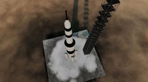 Space Rocket Lift Off Stock Footage 58504268
