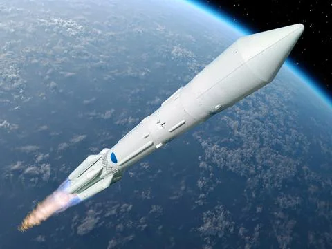 Space rocket lift off Illustrazione stock