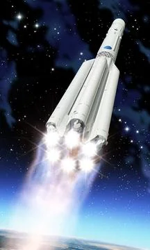 Space rocket lift off Stock Illustration