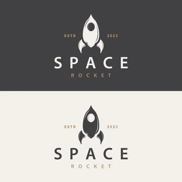Space Rocket Logo Design, Space Vehicle Technology Vector, Simple Templet M.. Stock Illustration