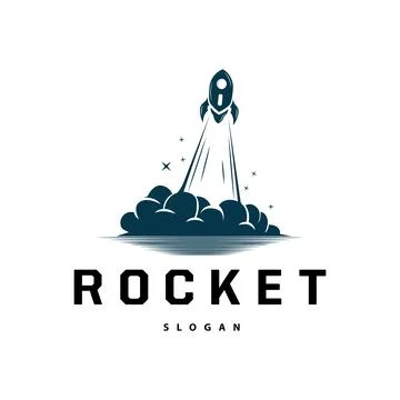 Space Rocket Logo Design, Space Vehicle Technology Vector, Simple Templet M.. Stock Illustration