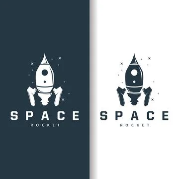 Space Rocket Logo Design, Space Vehicle Technology Vector, Simple Templet M.. Stock Illustration