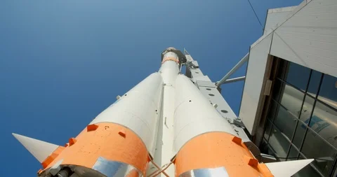 Space rocket made in Russia. Soyuz rocket. Stock Footage 127083522