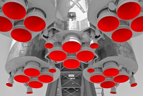 Space rocket nozzles Stock Photos