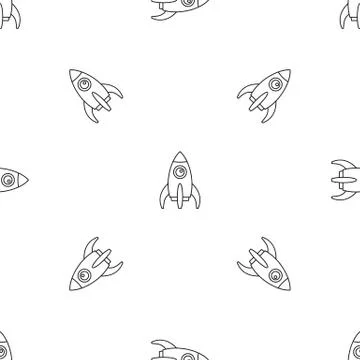 Space rocket pattern seamless vector Stock Illustration