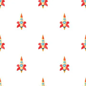 Space rocket pattern seamless vector イラスト素材