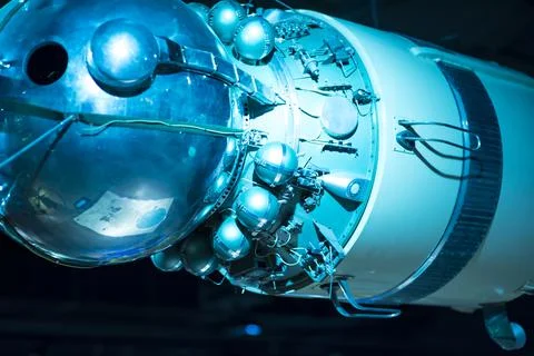 Space rocket at the poligon Stock Photos