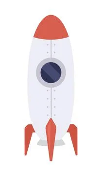 Space rocket ready to launch semi flat color vector object Stock Illustration