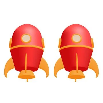 Space Rocket Ship. 3d illustration. Stock Photos
