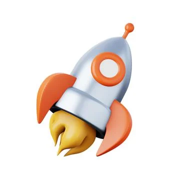 Space rocket ship high quality 3D render illustration icon. イラスト素材