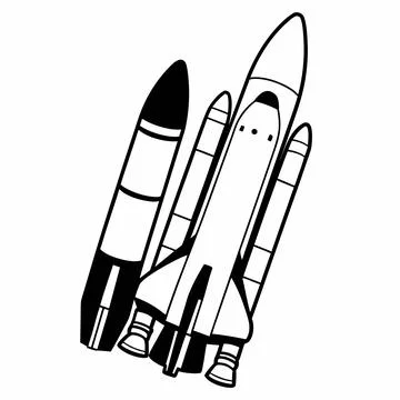 Space Rocket Ship Launch Flat Icon Stock Illustration