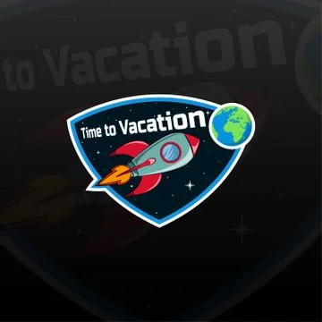 Space rocket ship logo Stock Illustration
