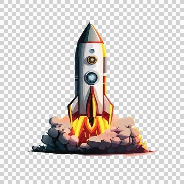 Space Rocket Ship With Mechanical Detail Lines launch Stock Illustration