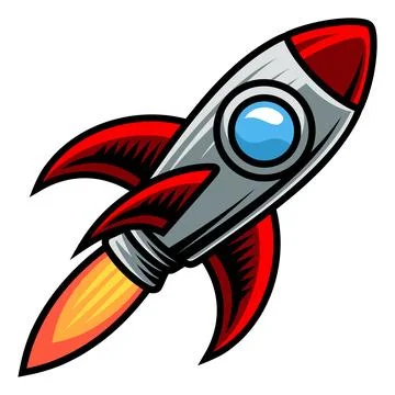 Space Rocket Ship Spaceship Rocketship Cartoon Stock Illustration