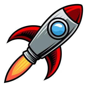 Space Rocket Ship Spaceship Rocketship Cartoon Stock Illustration