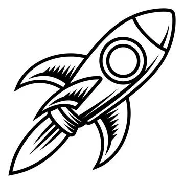 Space Rocket Ship Spaceship Rocketship Cartoon Illustration
