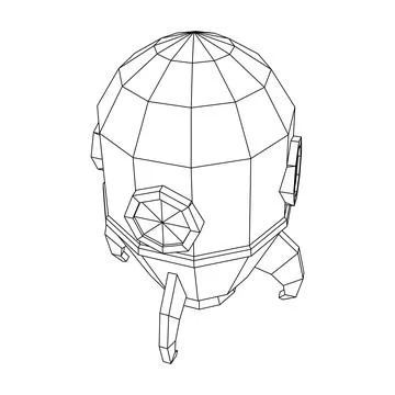 Space Rocket Ship. Wireframe low poly mesh vector illustration. Stock Illustration